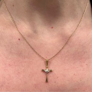 SOLD 14k Gold-Filled and Sterling Cross with Dove